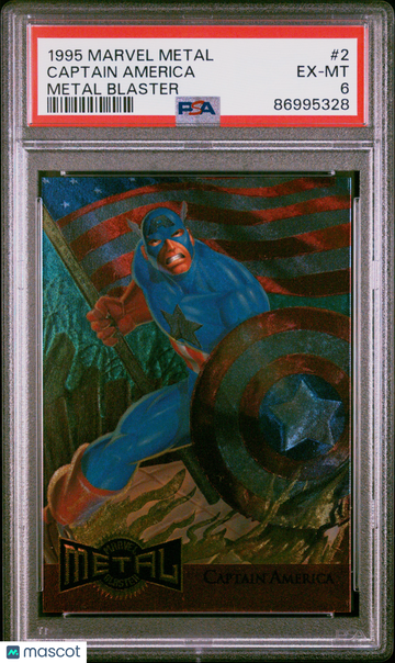 1995 Marvel Metal Metal Blaster Captain America #2 PSA 6