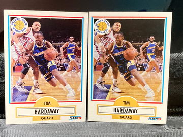Lot of 2- 1990 Fleer Tim Hardaway RC #63 raw 
