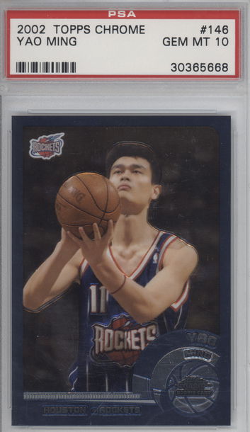 2002 Topps Chrome Yao Ming RC PSA 10