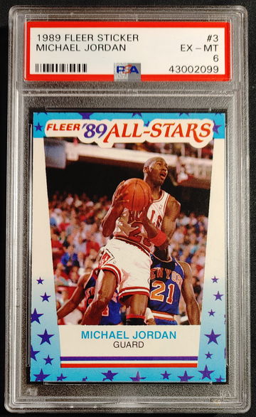 1989 Fleer sticker Michael Jordan PSA 6