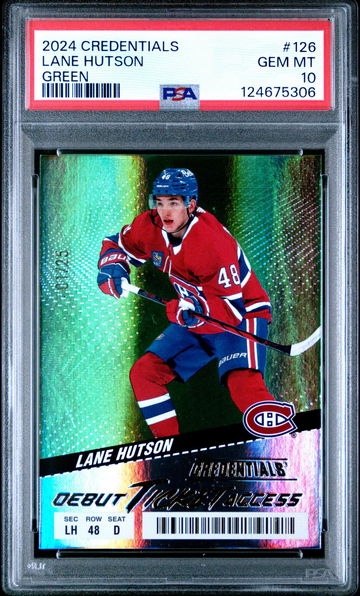 2024 Upper Deck Credentials Green Lane Hutson #126 /25 PSA 10