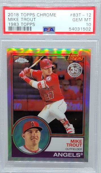 2018 TOPPS CHROME #83T-12 MIKE TROUT 1983 TOPPS PSA 10