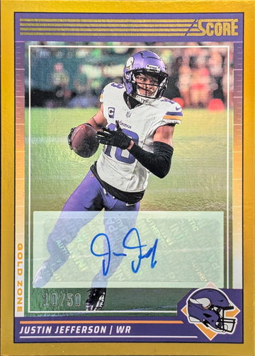 2024 Score Signatures Gold Zone #183 Justin Jefferson Autograph /50