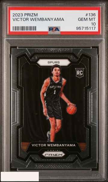 2023 PANINI PRIZM VICTOR WEMBANYAMA #136 ROOKIE RC SPURS PSA 10 GEM MT