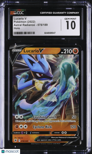 2022 Pokemon Astral Radiance Lucario V Holo CGC 10 #078/189