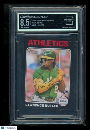 2024 Topps Heritage Mini Black Border Lawrence Butler #148 /50 RC Arena Club 8.5