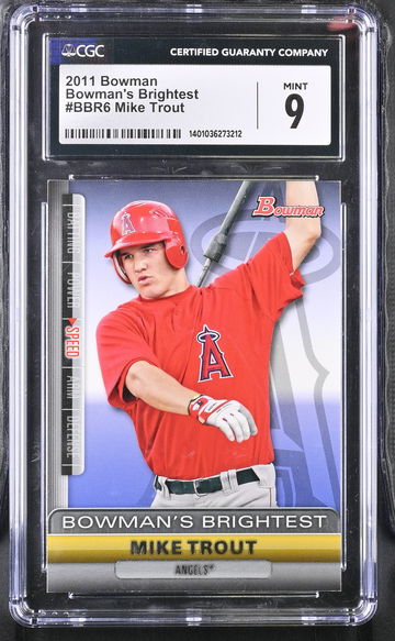 2011 BOWMAN MIKE TROUT BOWMAN'S BRIGHTEST #BBR6 CGC 9 BS.D2.77R