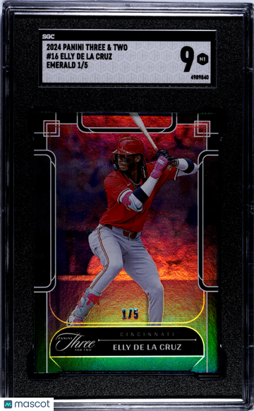 2024 Panini Three & Two Elly De La Cruz #16 Emerald SGC 9
