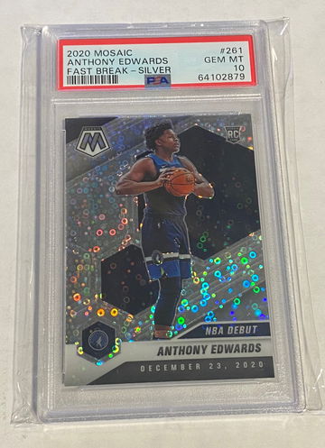 2020 mosaic anthony edwards fast break silver psa 10