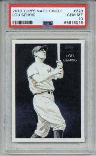 2010 TOPPS NATIONAL CHICLE LOU GEHRIG CARD NEW YORK YANKEES PSA 10 LOW POP