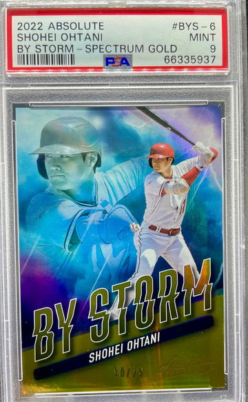 Shohei Ohtani 2022 Panini Absolute BY STORM Gold Spectrum 10/25 PSA 9 MINT SP