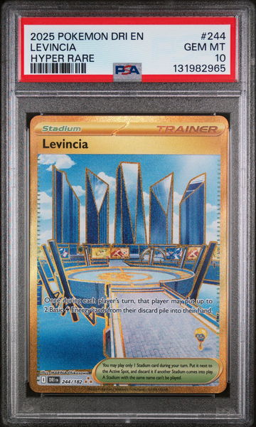 2025 Pokemon Destined Rivals Hyper Rare Levincia #244 /182 PSA 10