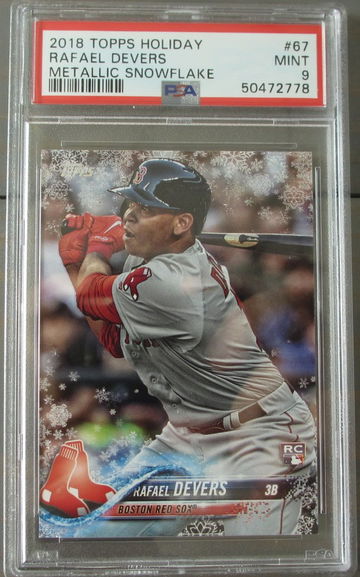 Rafael Devers RC 2018 Topps Holiday Metallic Snowflake PSA 9