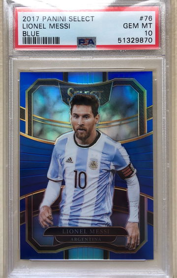 2017 Panini Select Blue /299 LIONEL MESSI #76 PSA 10 Gem Mint POP 6