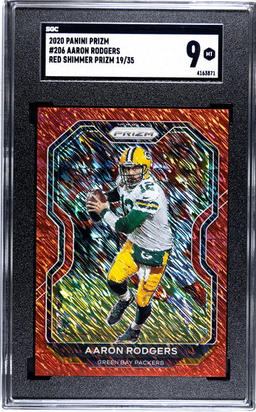 2020 Prizm Aaron Rodgers Red Shimmer /35 SGC 9
