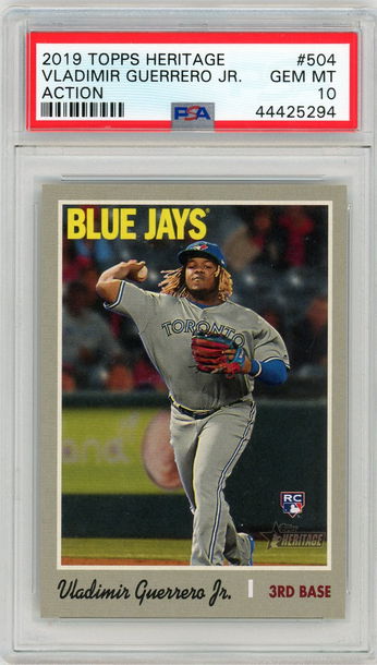 Vladimir Guerrero Jr 2019 Heritage Action SP Rookie PSA 10 Blue Jays #504