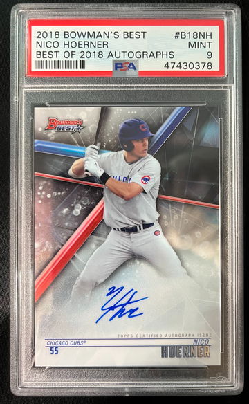 2018 Bowman's Best Nico Hoerner Best of 2018 autographs   # B18NH    PSA 9