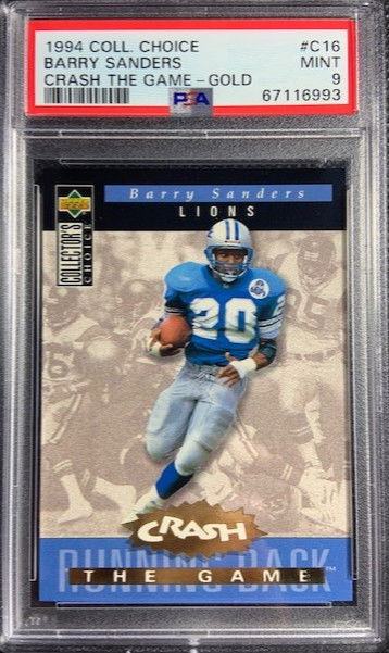 1994 Collector's Choice Crash the Game Gold Barry Sanders #C16 PSA 9 MINT HOF