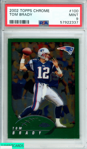 2002 TOPPS CHROME TOM BRADY #100 NEW ENGLAND PATRIOTS PSA 9 MINT