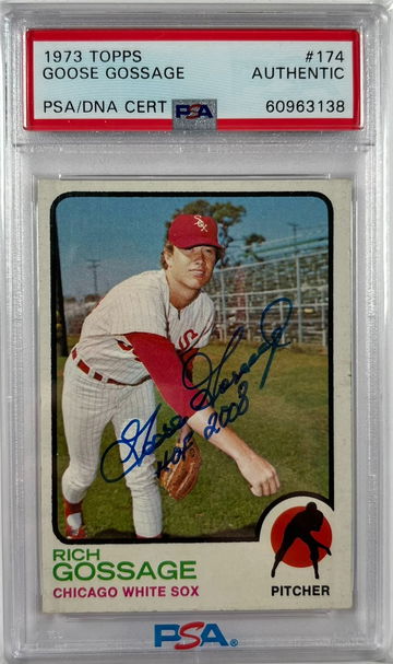 1973 Topps Goose Gossage RC Rookie Card Autographed Inscribed PSA Authentic