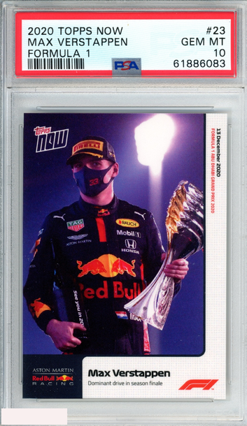 2020 TOPPS NOW FORMULA 1 MAX VERSTAPPEN #23 ROOKIE RC PSA 10 GEM MT