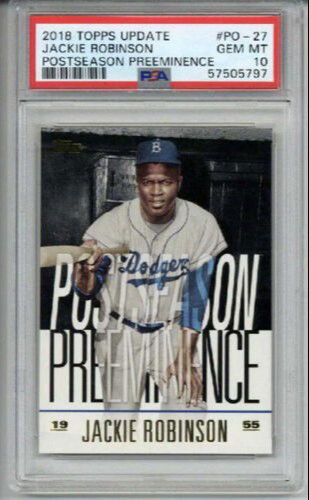 2018 TOPPS UPDATE POSTSEASON PREEMINENCE #PO-27 JACKIE ROBINSON PSA 10 LOW POP