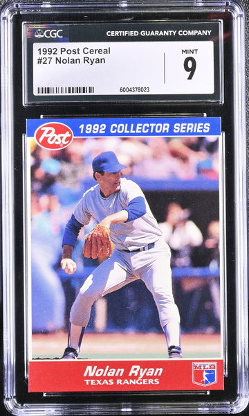 1992 POST CEREAL NOLAN RYAN #27 rare CGC 9