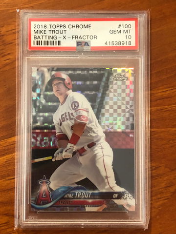 2018 Topps Chrome Mike Trout #100 Batting Xfractor PSA 10 GEM MINT 