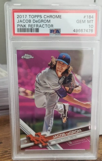 2017 Topps Chrome Jacob DeGrom Pink Refractor PSA 10