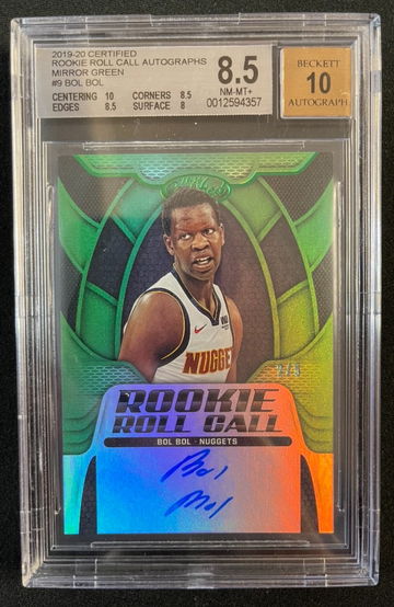 Bol Bol 2019 Certified Mirror Green #ed 3/5 AUTO RC Roll Call 