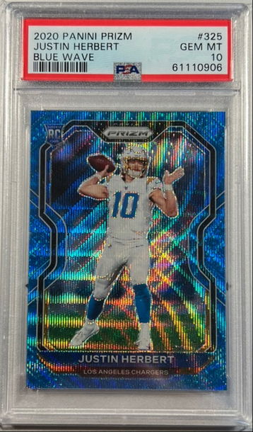 Justin Herbert Blue Wave PSA 10 /199