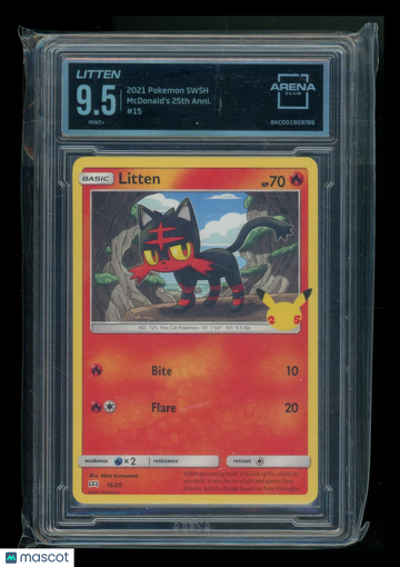 2021 Pokemon SWSH McDonald's 25th Anniversary Litten Arena Club 9.5 #15/25