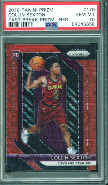 2018-19 Panini Prizm Red Fast Break #170 Collin Sexton RC Rookie /125 PSA 10