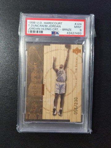 1998 U D Hardcount  #J24 Michael Jordan Tim Duncan  PSA 9