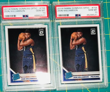 2x Zion Williamson Donruss Optic #158 PSA 10