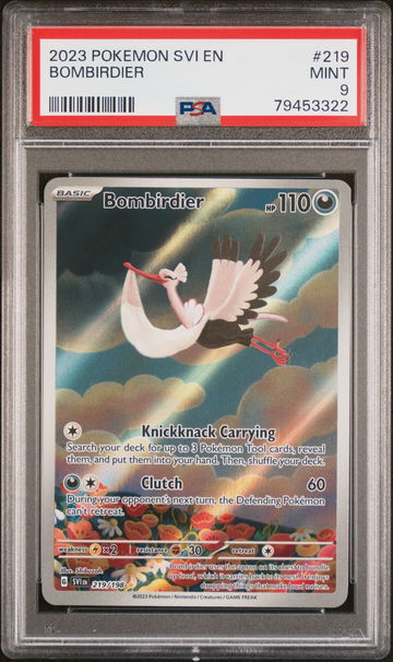 2023 POKEMON SVI EN SCARLET & VIOLET BOMBIRDIER #219 PSA 9