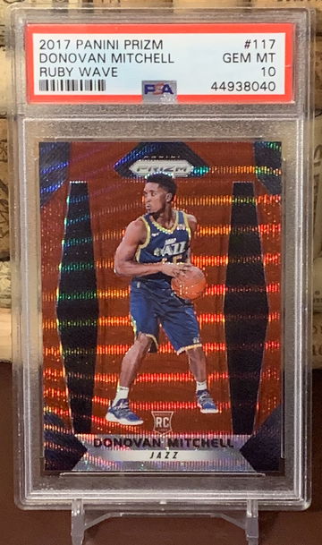 2017 DONOVAN MITCHELL PANINI PRIZM RUBY WAVE PSA 10