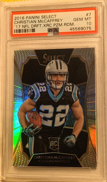 2016 Christian McCaffrey XRC Rookie Silver Holo PSA 10