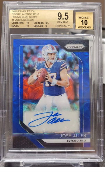 2018 Prizm Blue Scope Josh Allen RC Auto BGS 9.5/10