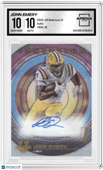 2023 2022-23 Bowman UI John Emery #BIA-JE Auto Arena Club 10 Auto 10