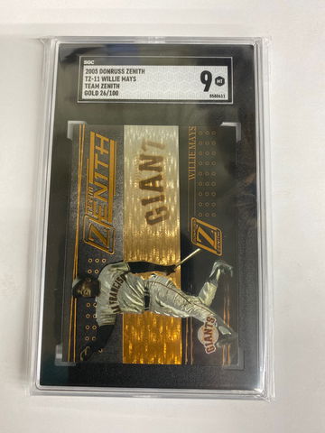 2005 Donruss Zenith # TZ- 11 Willie Mays Team Zenith Gold serial number 26/100