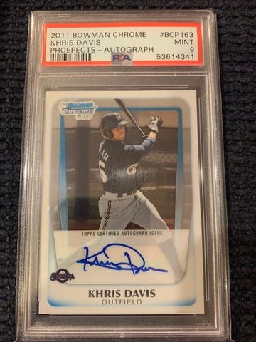 2011 Bowman Chrome Kris Davis Prospect Auto PSA 9