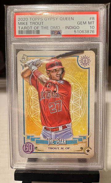 2020 Topps Gypsy Queen Mike Trout Tarot of the DMD - Indigo PSA 10