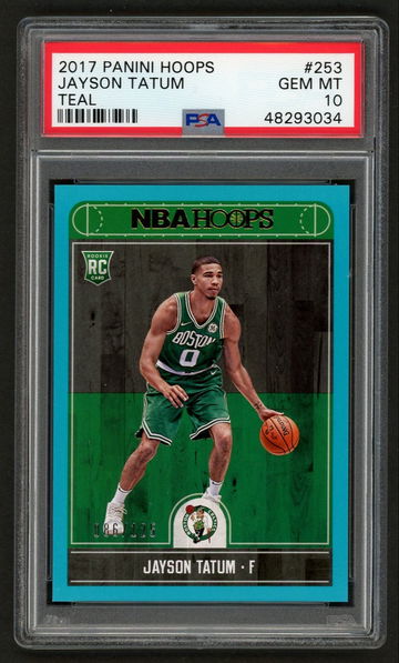 2017 Jayson Tatum Panini Hoops Teal Rookie /125 PSA 10