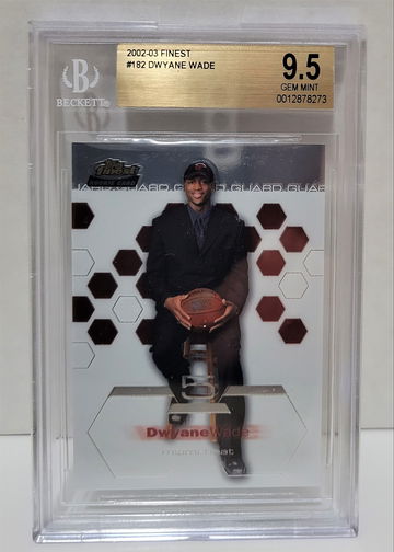 2002-03 Topps Finest Dwyane Wade RC #182 - BGS 9.5 GEM MINT Miami Heat Rookie