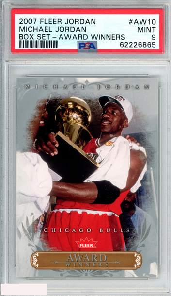 2007 FLEER JORDAN BOX SET AWARD WINNERS MICHAEL JORDAN #AW10 PSA 9 MINT