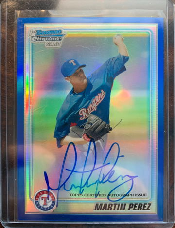 Martin Perez 2010 Bowman Chrome Blue Auto 105/150 Rookie Card