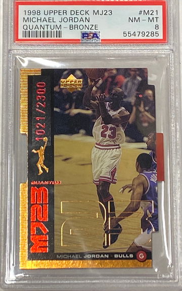 1998 UPPER DECK MJ23 MICHAEL JORDAN #M21  QUANTUM BRONZE PSA 8