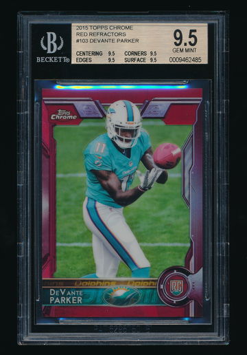 Devante Parker 2015 Topps Chrome Red Refractor #11/25 *Jersey Number 1/1* BGS 9.5