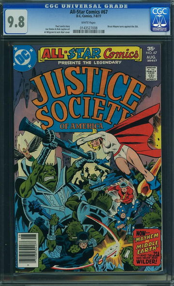 ALL STAR COMICS #67, CGC 9.8 NM/MT